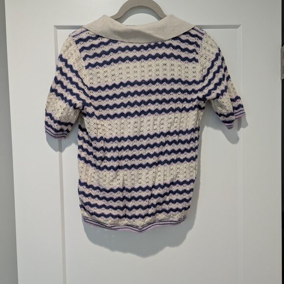 Marine Layer Spencer Sweater Polo - Cool Wave - Size M - Picture 3 of 5